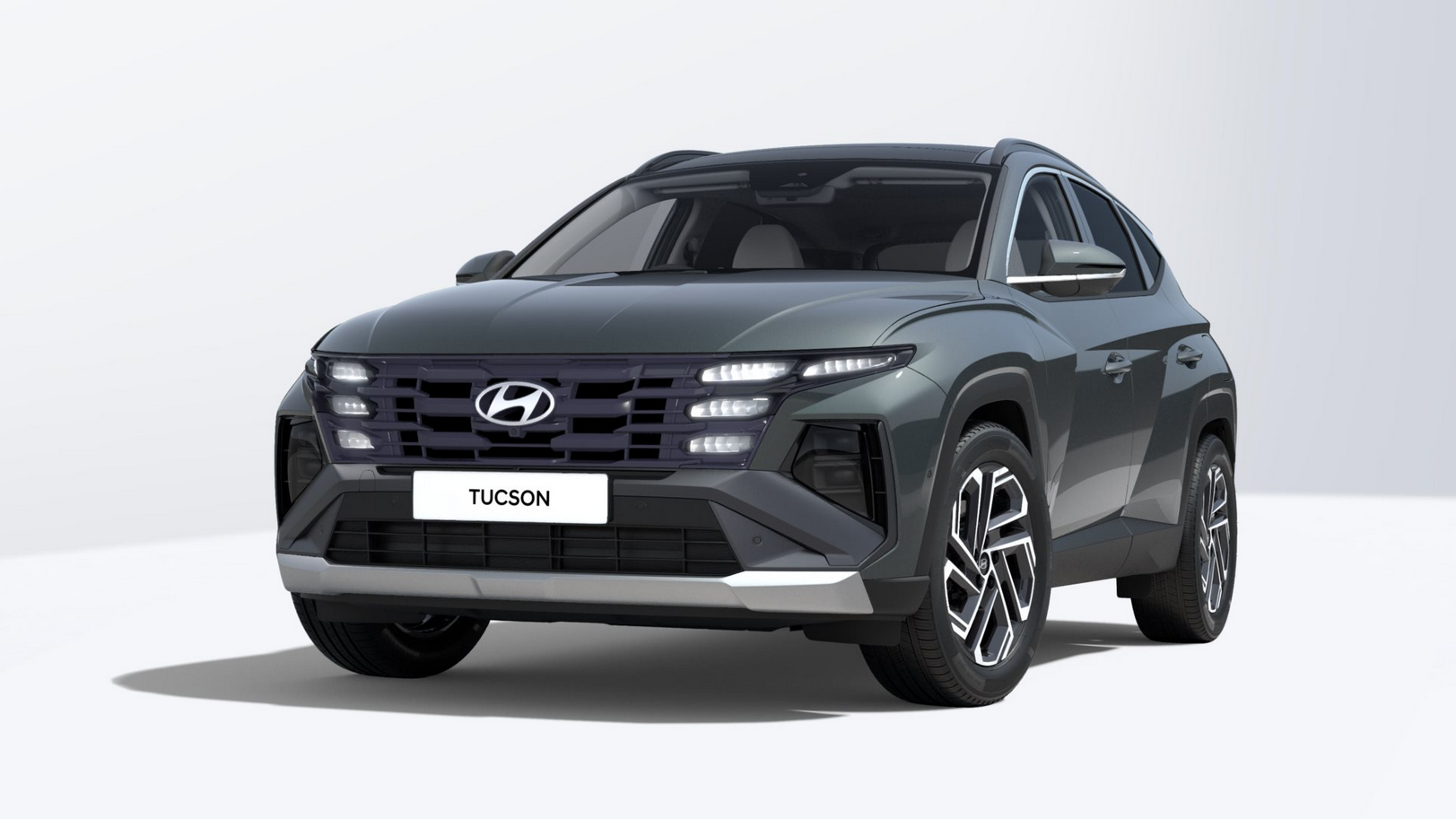 Hyundai Tucson PHEV front angled cypress green