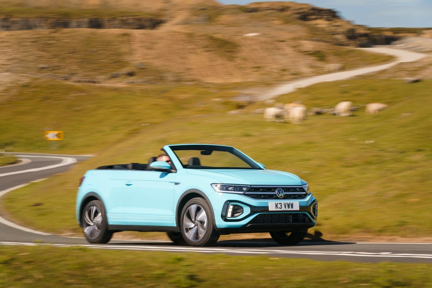 Compact hatchback on UK road — supermini driving dynamics